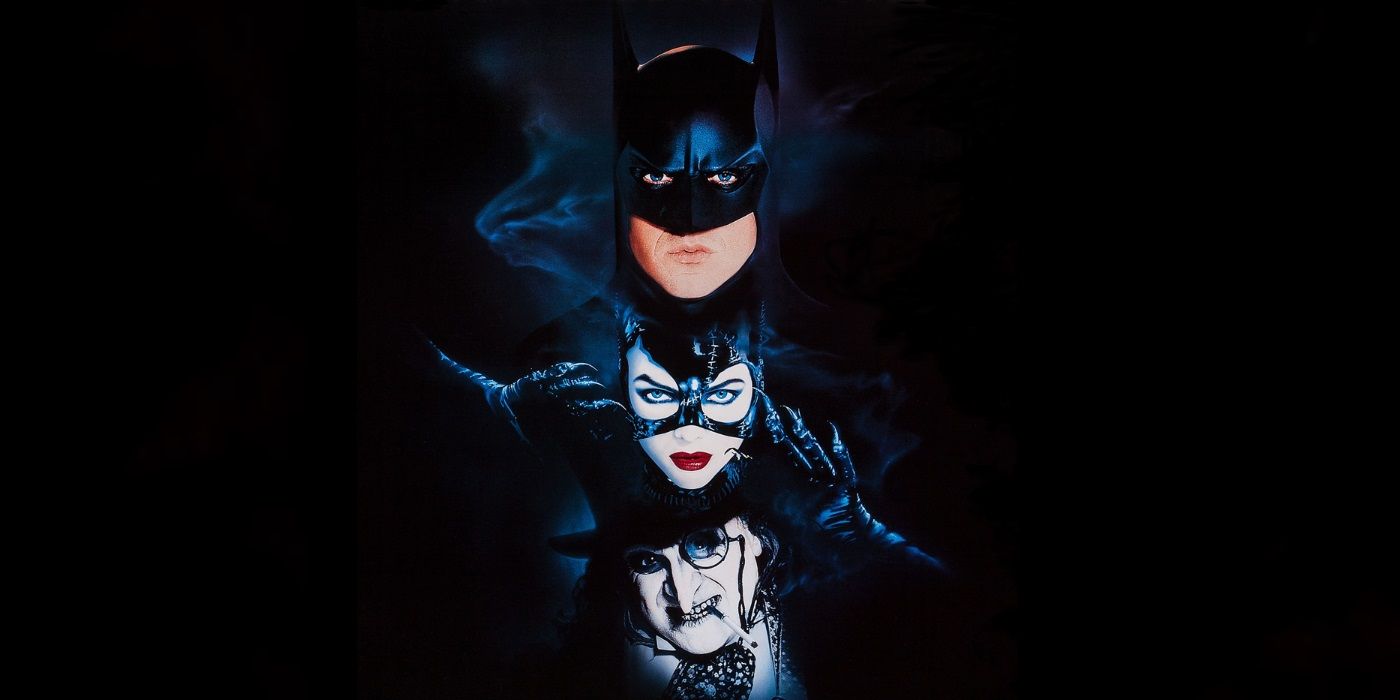 Batman Returns poster Michael Keaton as Batman Michael Pfeiffer as Catwoman and Danny Devito as Penguin