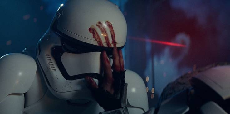 Star Wars : 10 Potential Cancelled Plots From Sequel Trilogy ! 17 The Force Awakens Finn Stormtrooper Bloody Handprint Star Wars.jpg?q=50&fit=crop&w=737&h=368&dpr=1