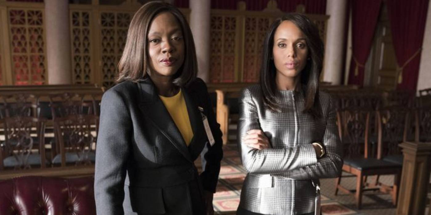 Viola Davis and Kerry Washington in How to Get Away With Murder and Scandal Crossover