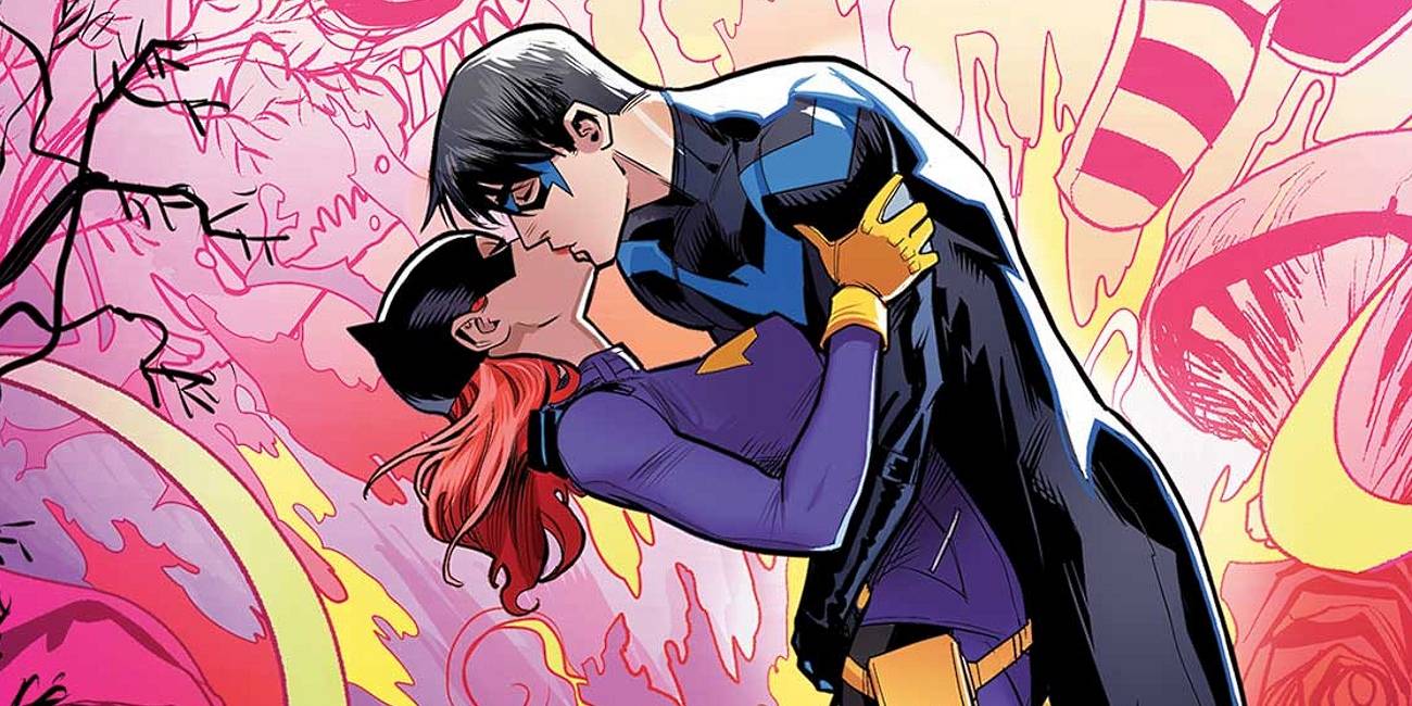 Batgirl and flash kiss