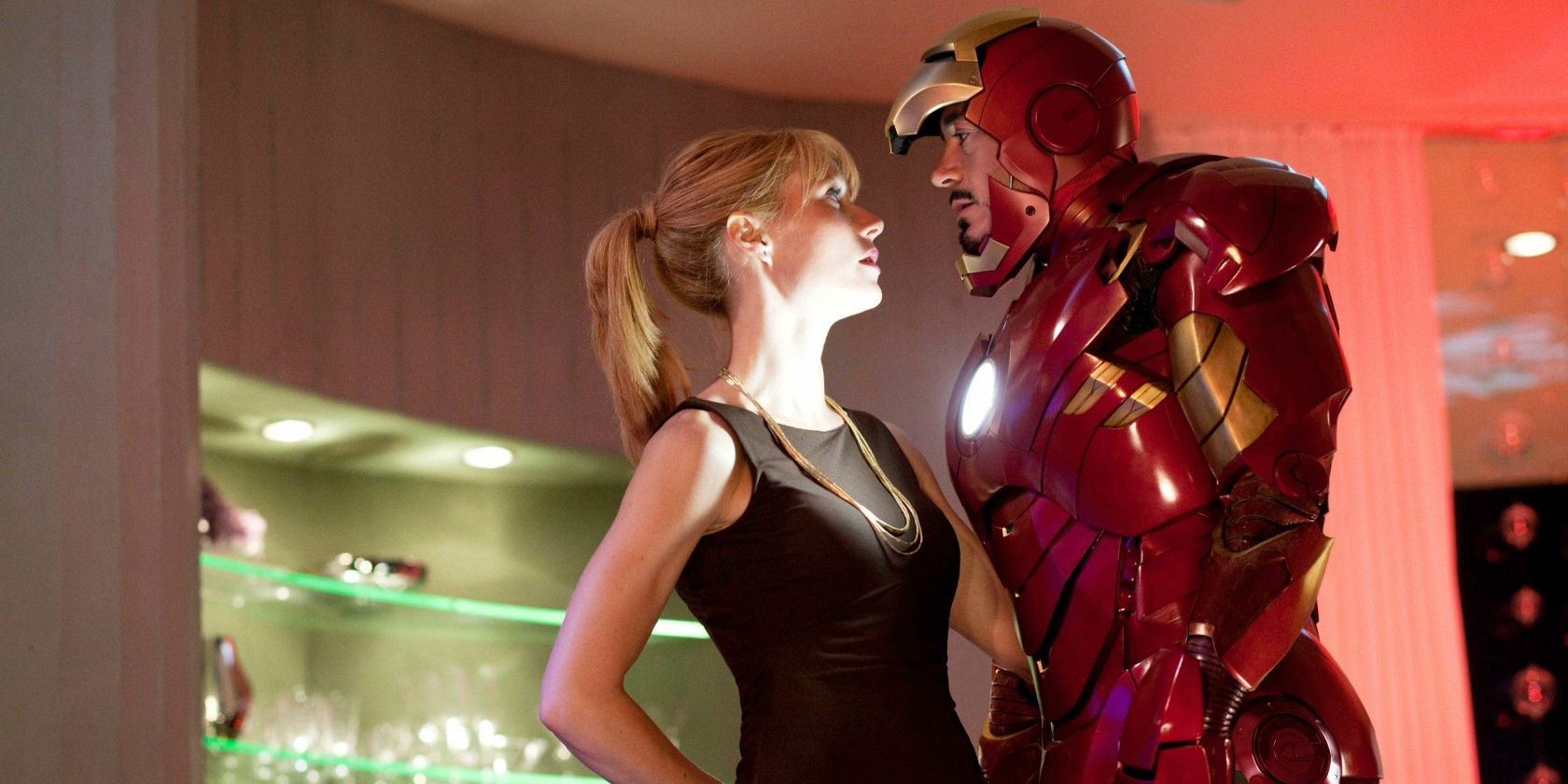 Tony Stark and Pepper Potts in Iron Man 2 Birthday Party Scene