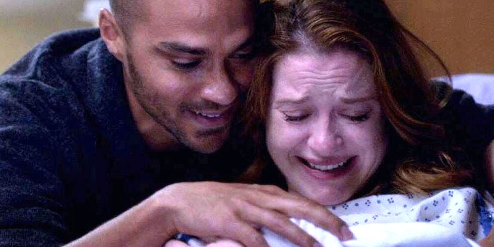 Jackson Avery and April Kepner with Samuel Norbert Greys Anatomy