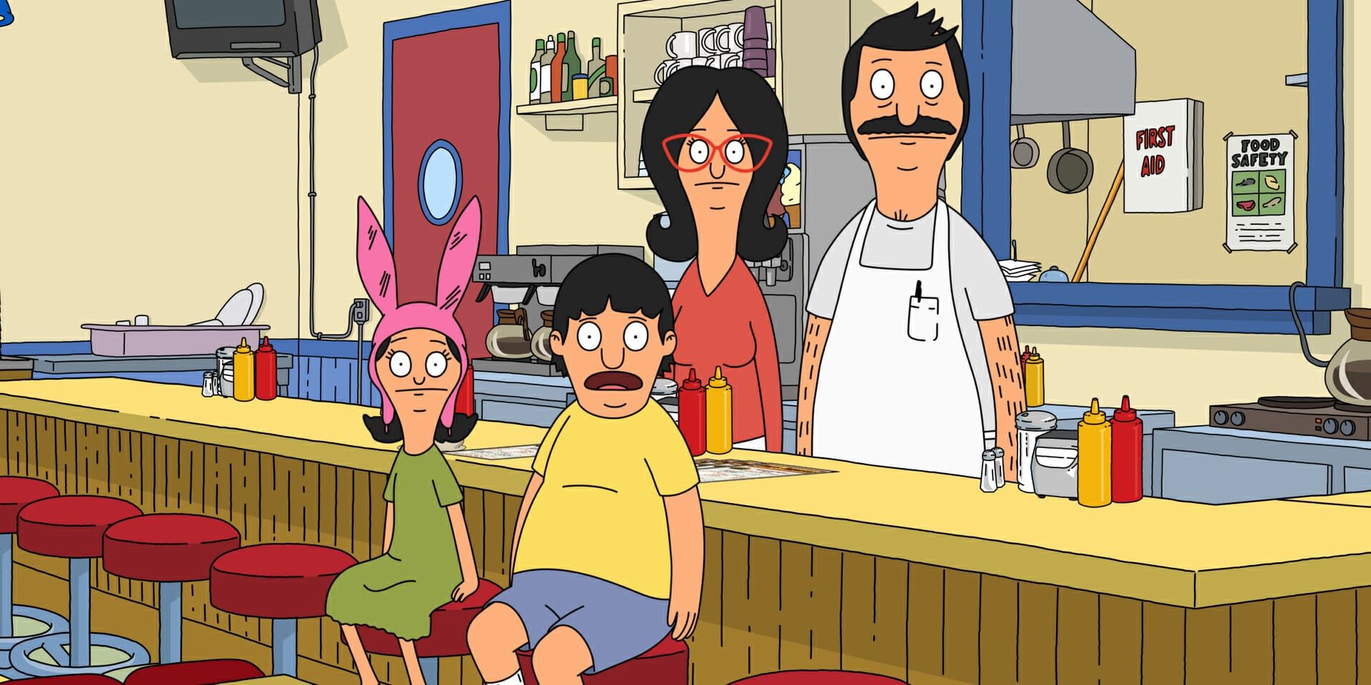 Bobs Burgers Belcher Family In Diner Cropped