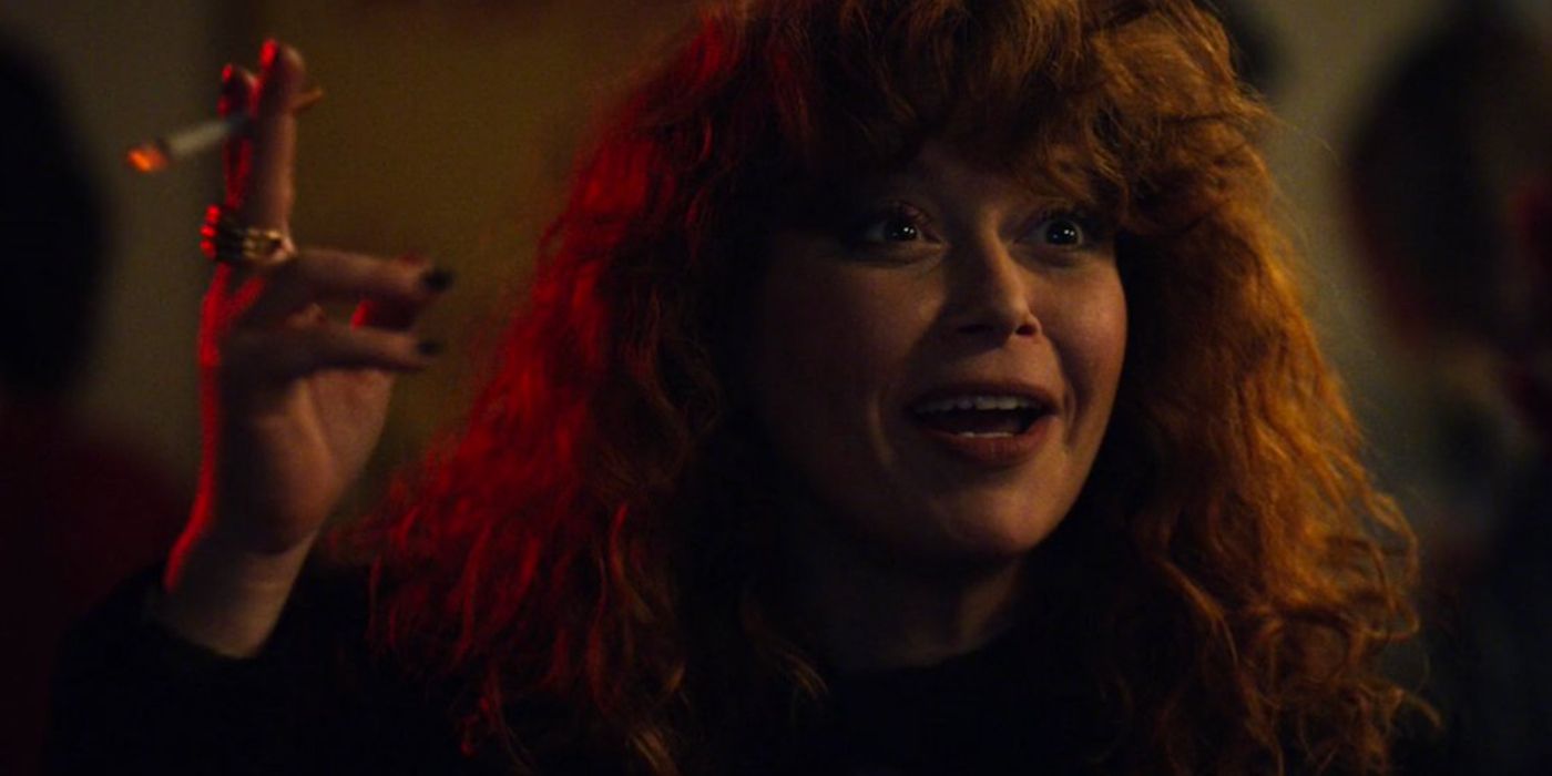 Nadia holding a cigarette in Russian Doll
