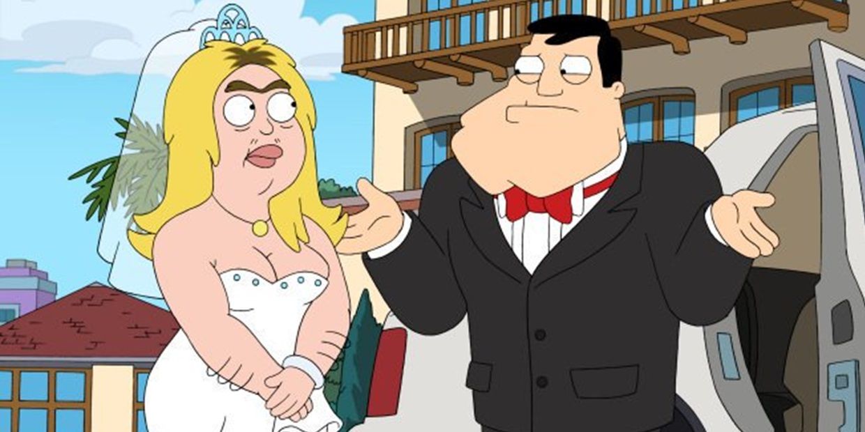 Stan and Francine at their vow renewal ceremony in American Dad