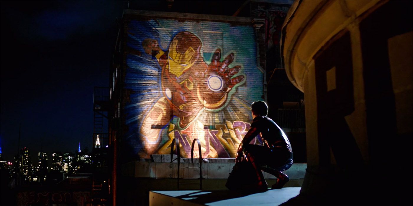 Spider Man Far From Home Iron Man mural