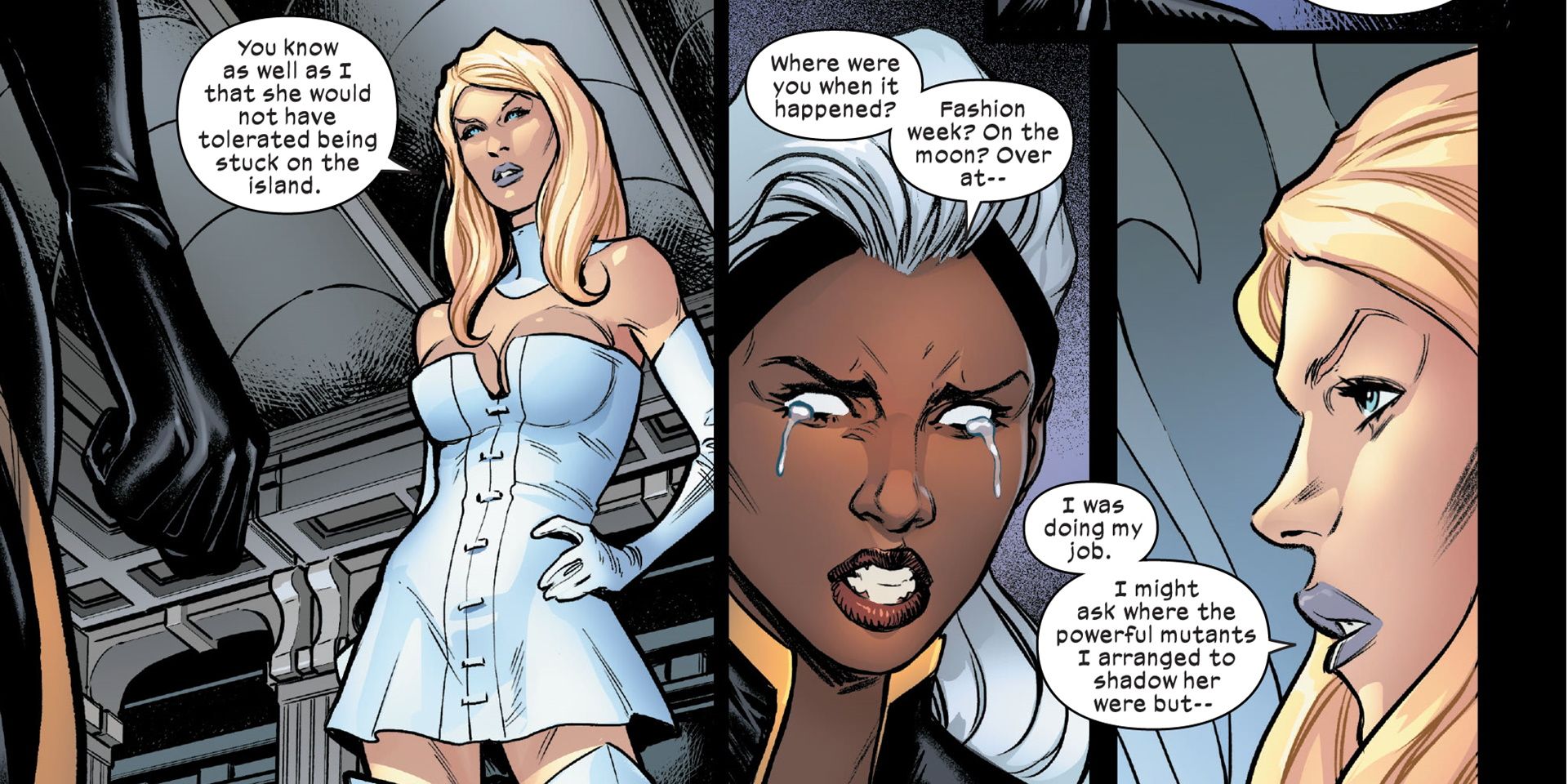 XMEN Emma Frost Gets Slapped By A Raging Storm