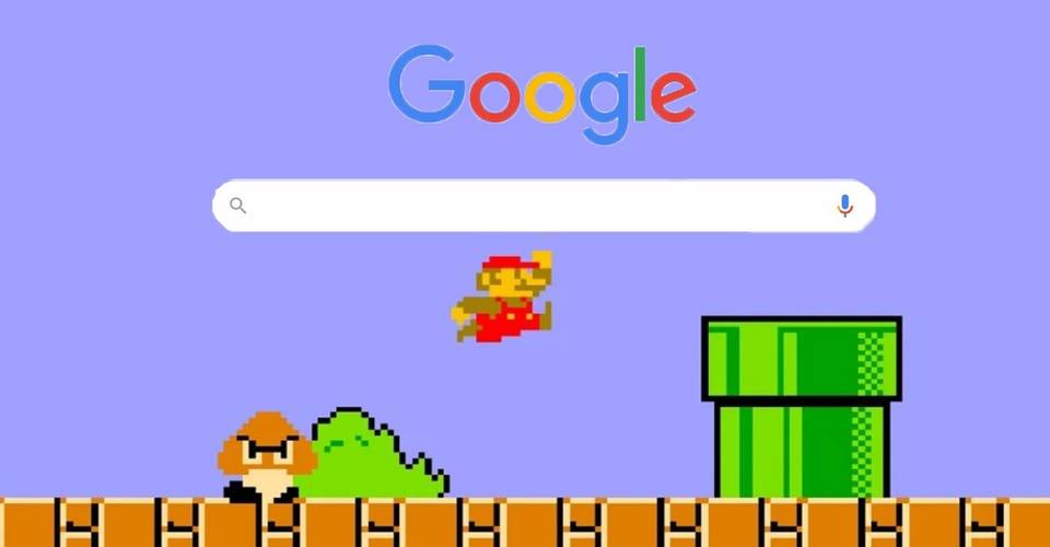 super mario bros google search easter egg