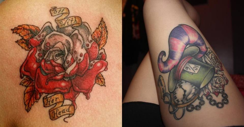 10 Tattoos For Fans Of Alice In Wonderland Screenrant 10 Tattoos For Fans Of Alice In Wonderland Screenrant