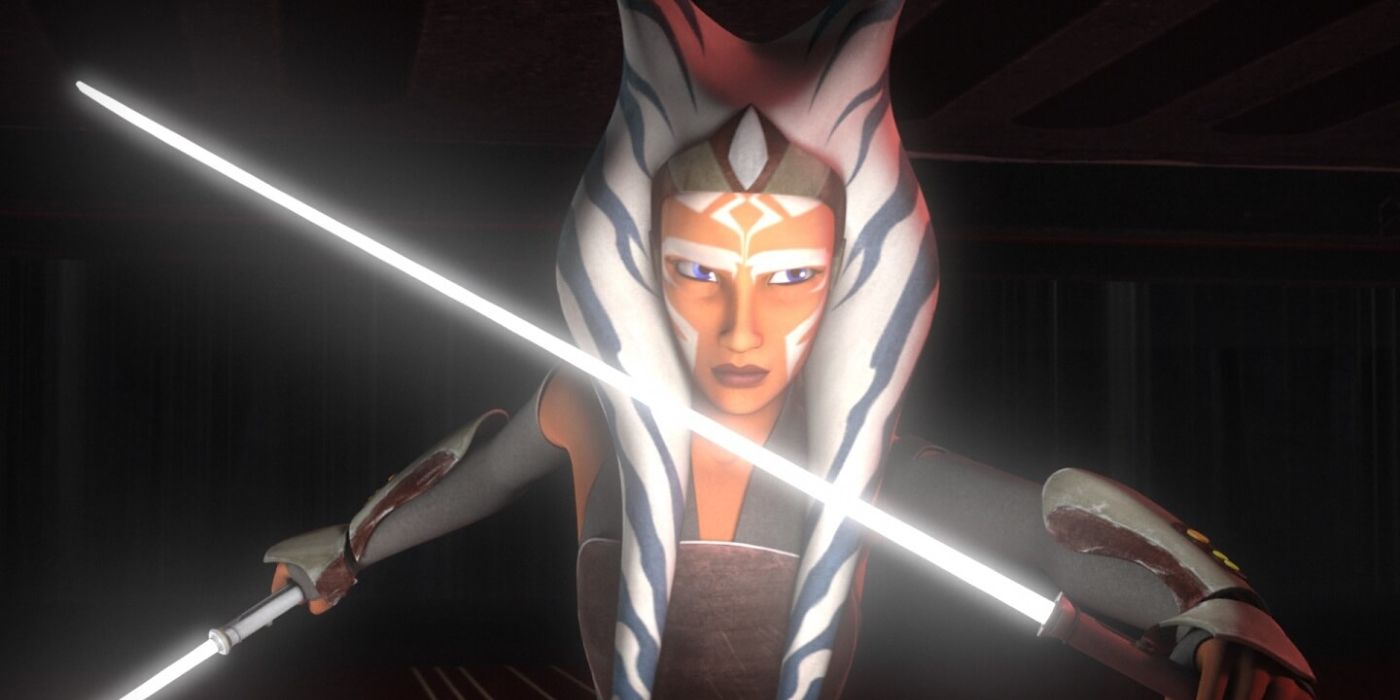 Ahsoka Tano with White Lightsabers in Star Wars Rebels