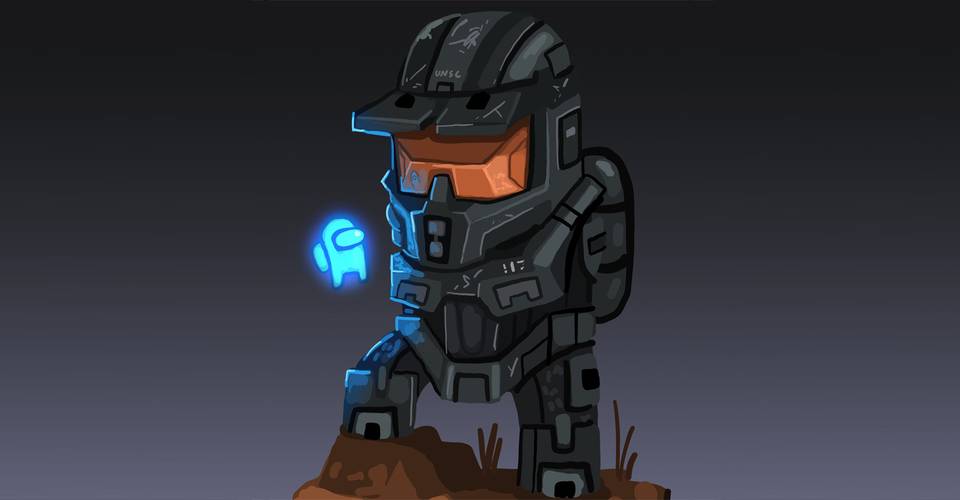 Among Us Meets Halo In Awesome Crossover Fan Art Screen Rant