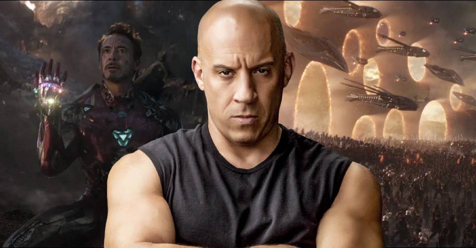 Vin Diesel Dominic Toretto Fast and furious Robert Downey Jr Ironman Avengers Endgame portals scene