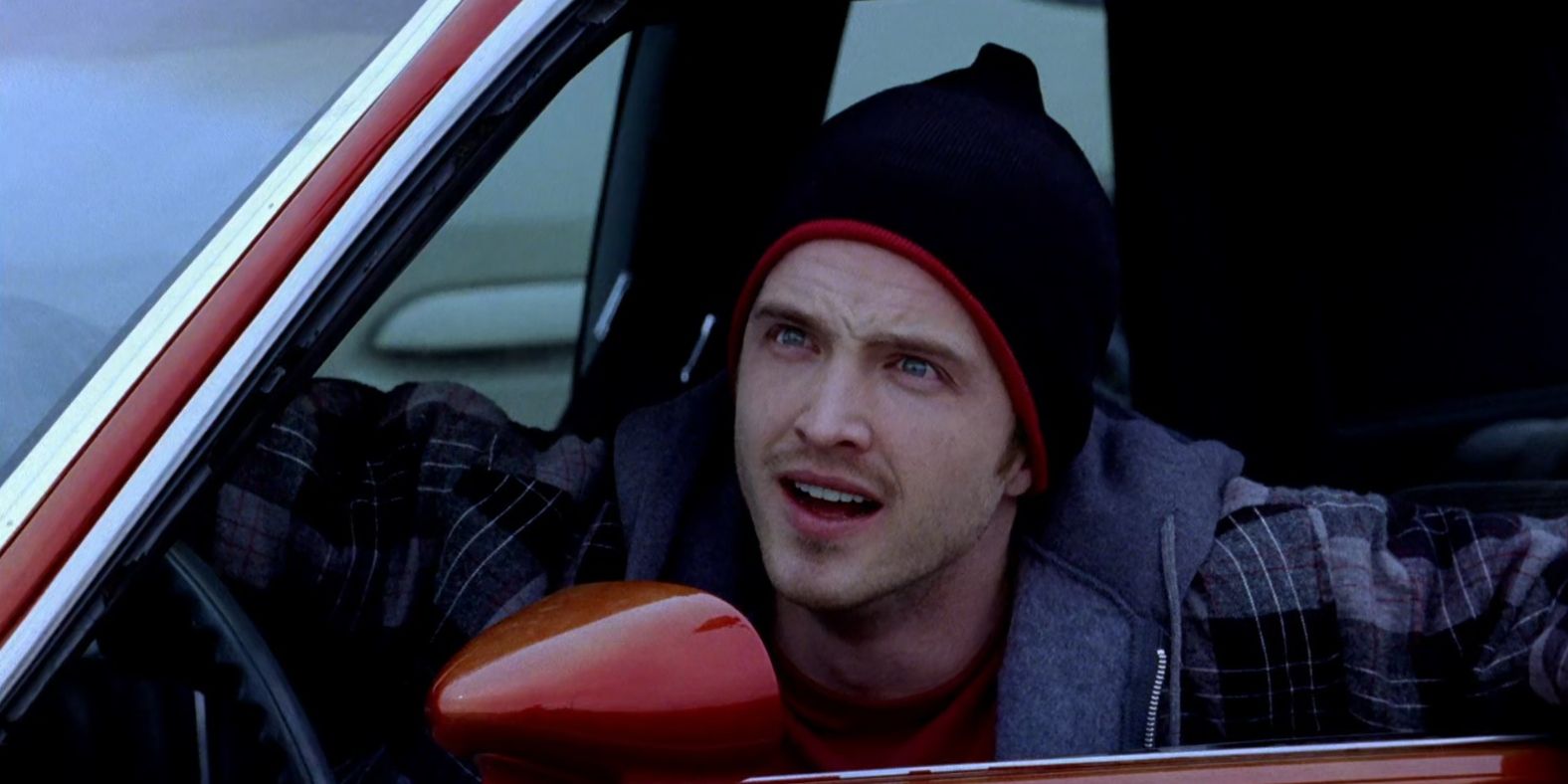 jesse in his car in the pilot episode of breaking bad