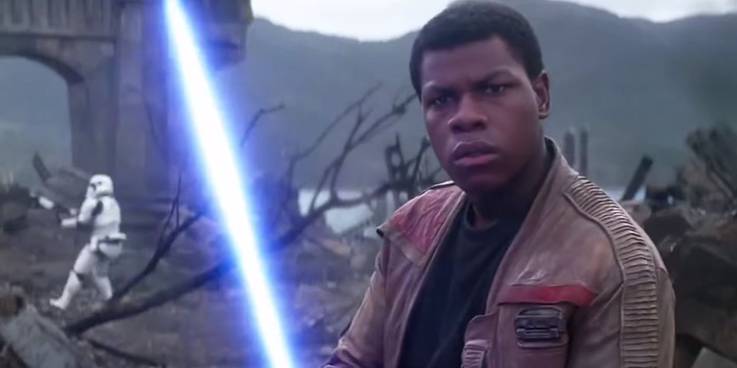 Star Wars : 10 Potential Cancelled Plots From Sequel Trilogy ! 21 Finn with a lightsaber in Star Wars The Force Awakens.jpg?q=50&fit=crop&w=737&h=368&dpr=1