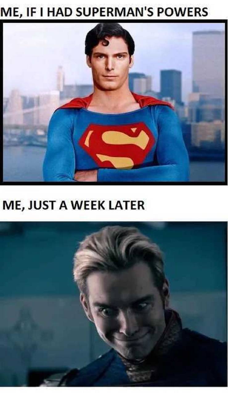 Image result for superman vs homelander meme