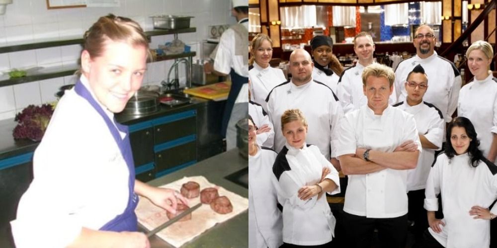 Side By Side Of Chef Competing On Hells Kitchen And Cast Promo Photo 