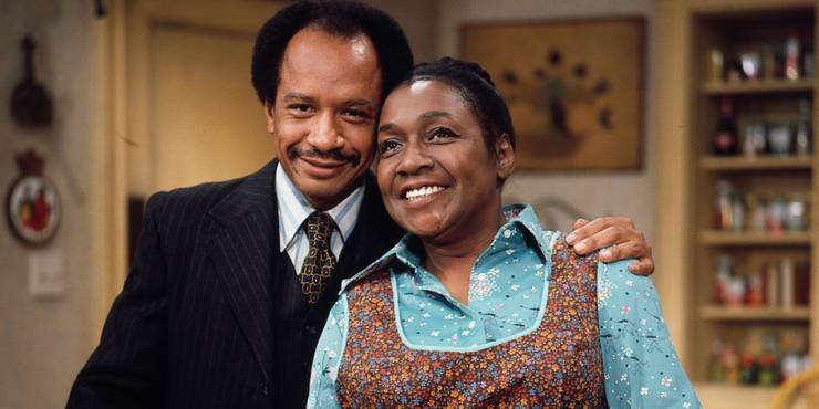 Sherman Hemsley como George Jefferson e Isabel Sanford como Louise Jefferson em The Jerffersons