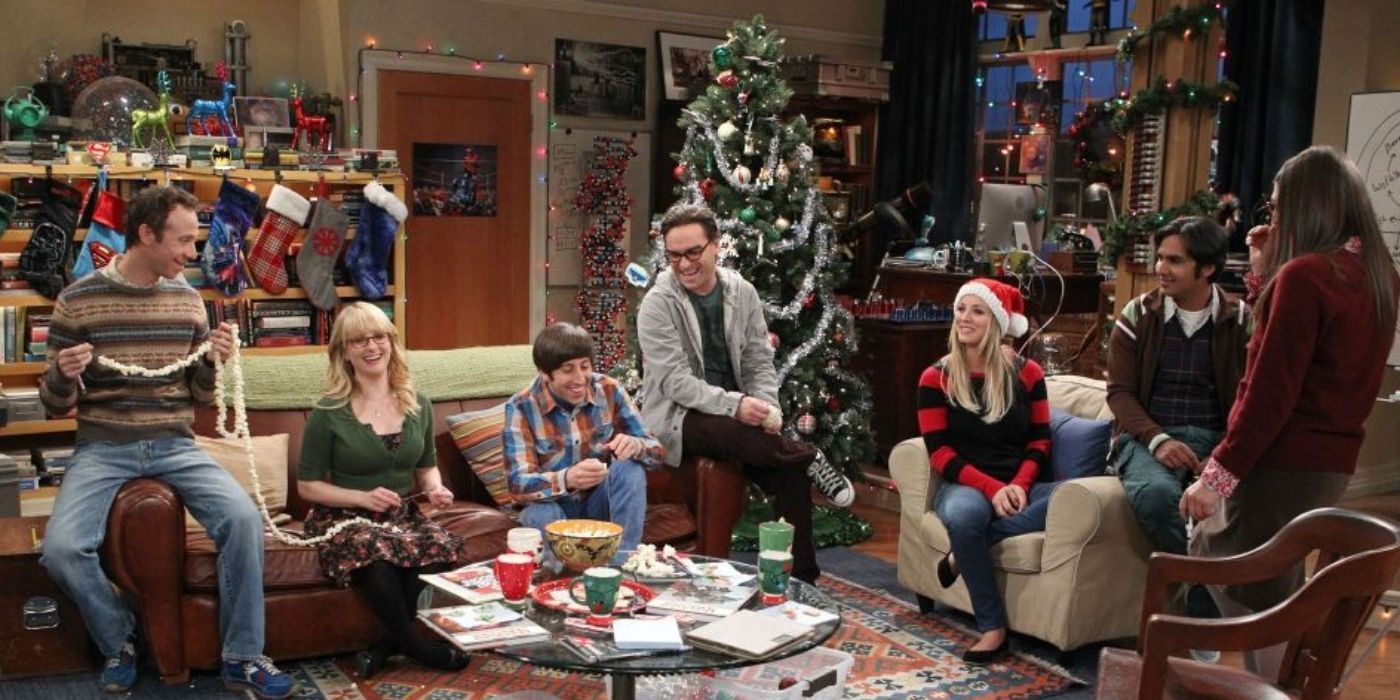 The group of friends celebrating Christmas on TBBT