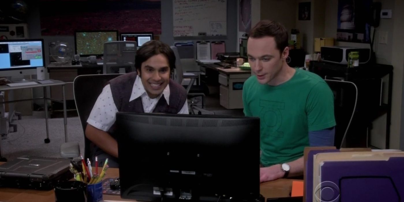 raj and sheldon in the office the big bang theory