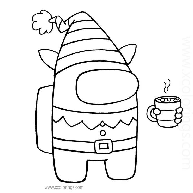 Coloring Pages Christmas Coloring Pages Among Us Drawings