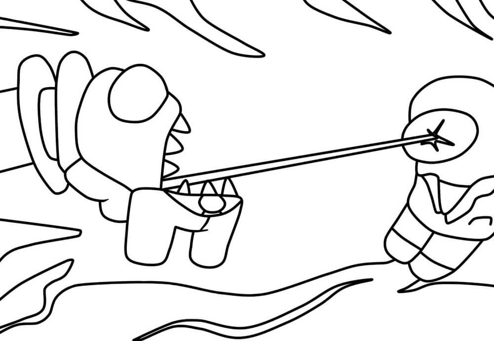 among us fnf coloring pages
