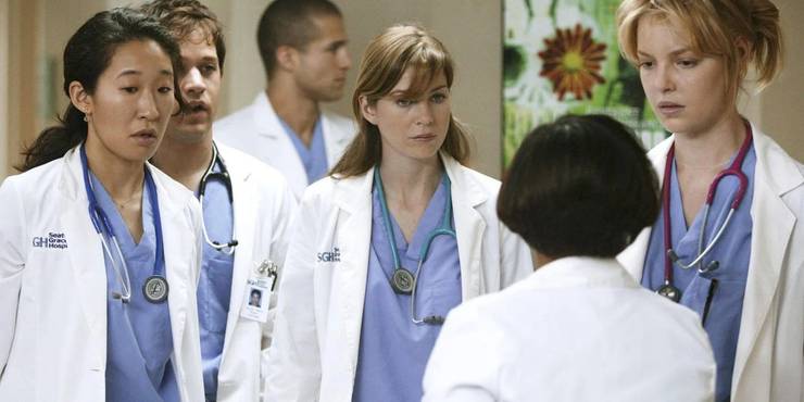 The cast of Grey's Anatomy during season 1.'s Anatomy" during season 1.