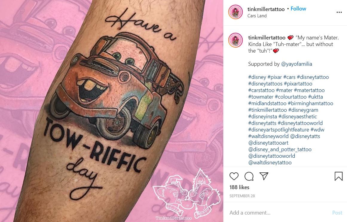 Tattoo Girl  Mater tattoo Disney Cars movie     Facebook