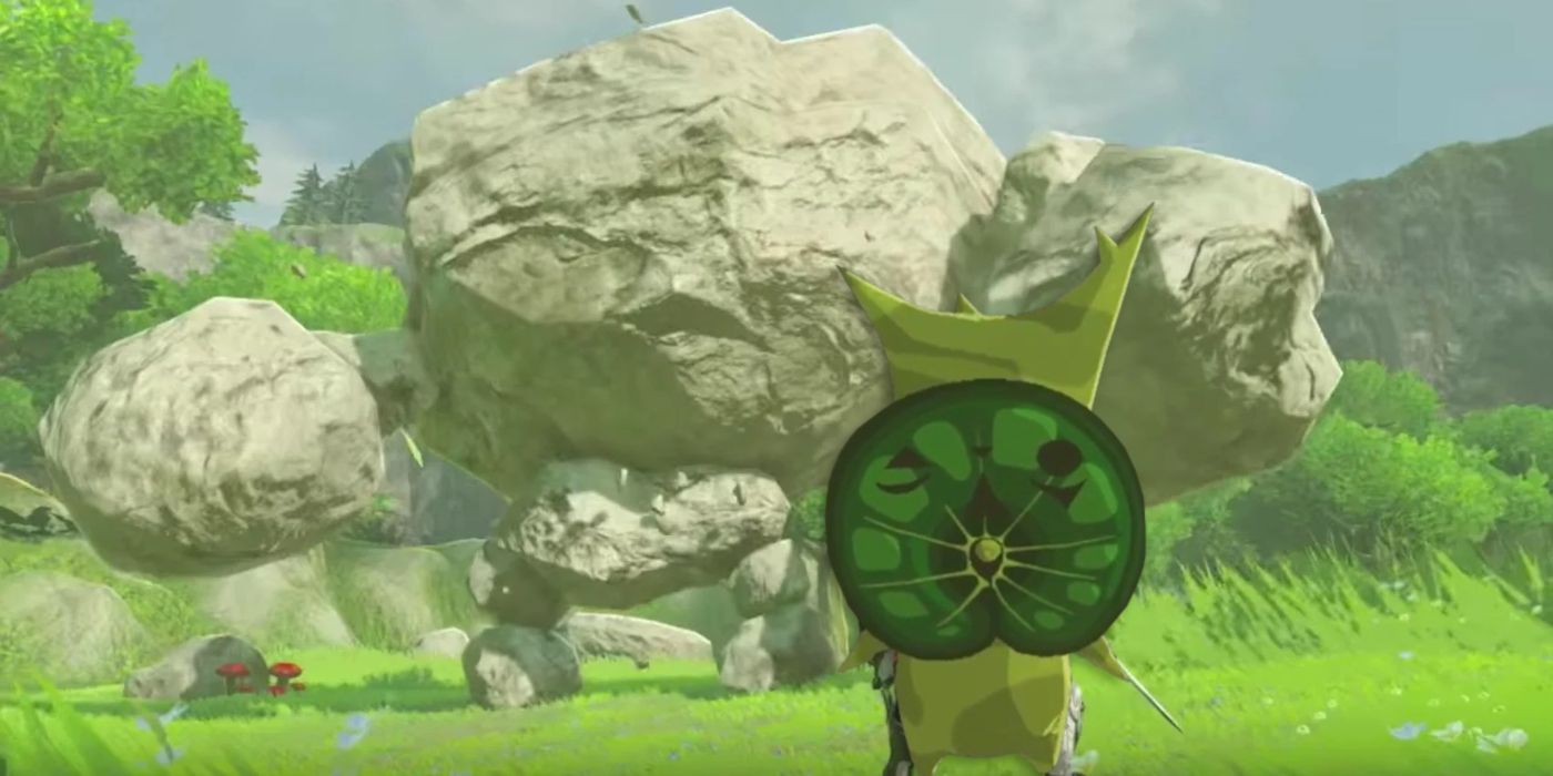 Zelda Breath Of The Wild Korok Gets Obliterated By Stone Talus In VideoA sw...