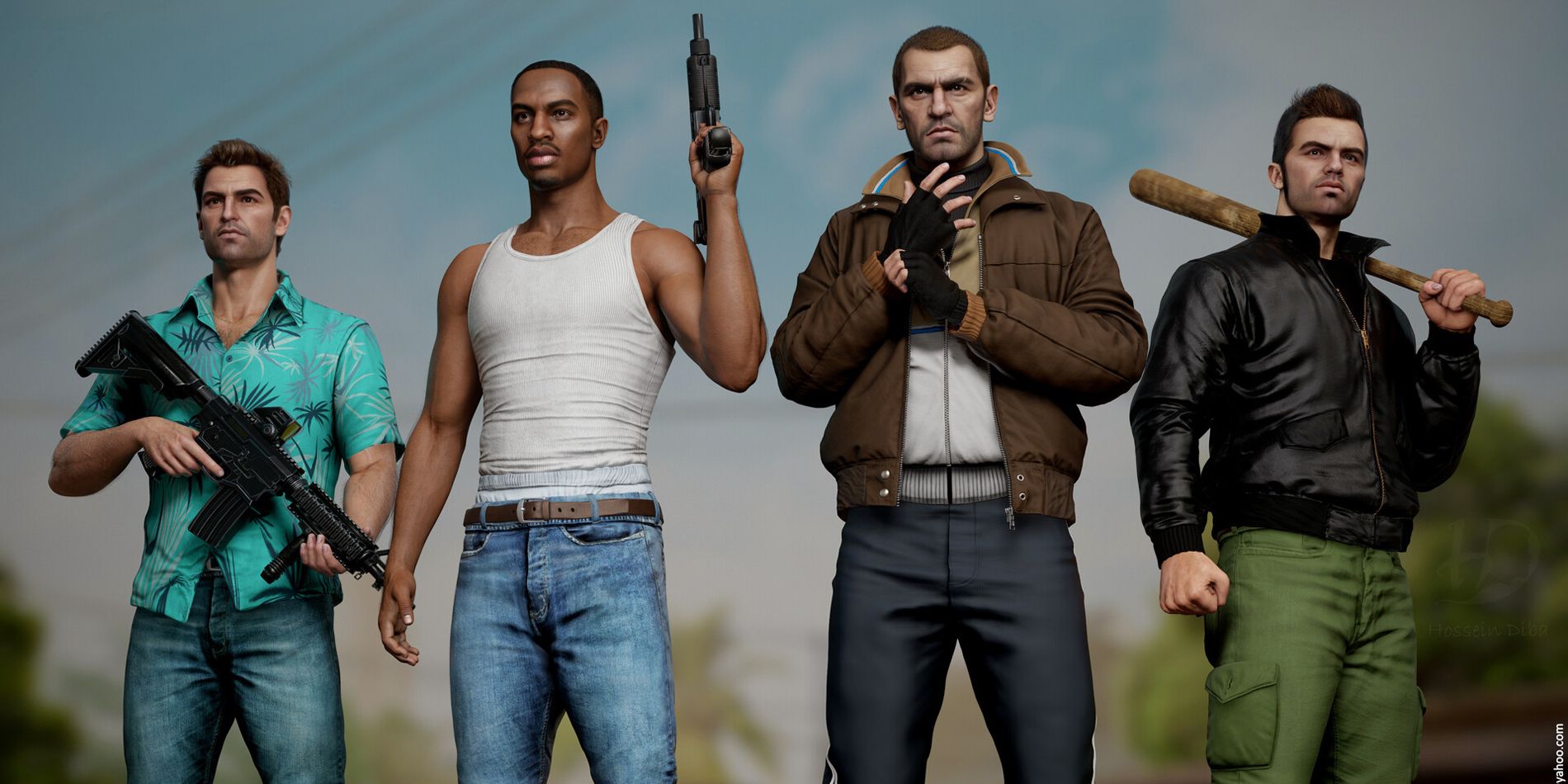 Classic GTA protagonists get modern 3D Makeover by artist