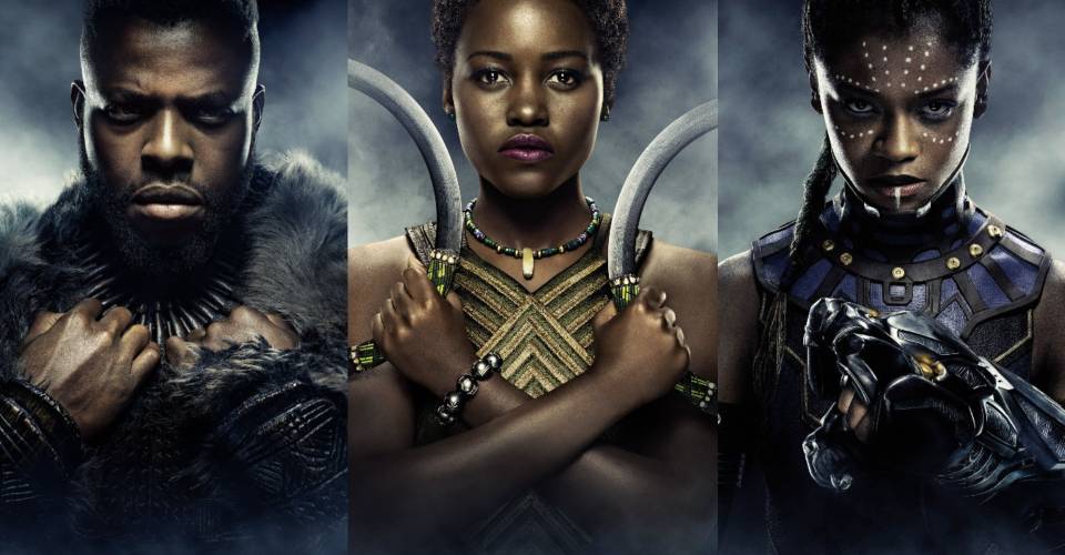 A collage of the character posters for MBaku Nakia and Shuri from Black Panther.jpg?q=50&fit=crop&w=960&h=500&dpr=1