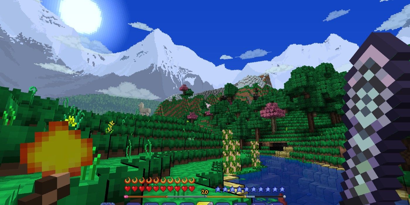 Minecraft Modder Creates Gorgeous Terraria Resource Pack