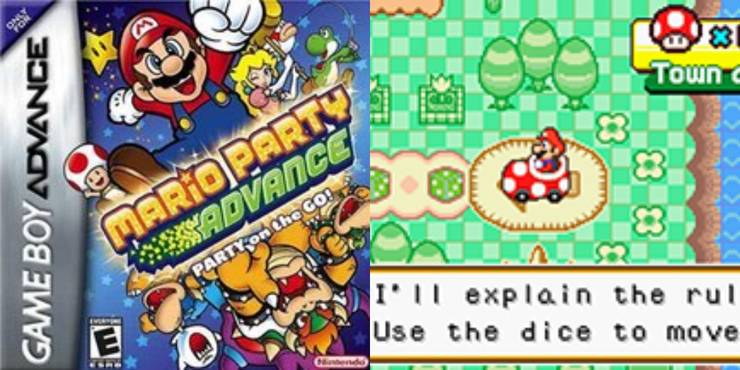 Split-image-of-Mario-Party-Advance-box-art-next-to-gameplay-of-Mario-driving-1.jpg
