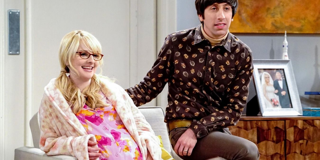The Big Bang Theory Pregnant Bernadette Sitting With Howard