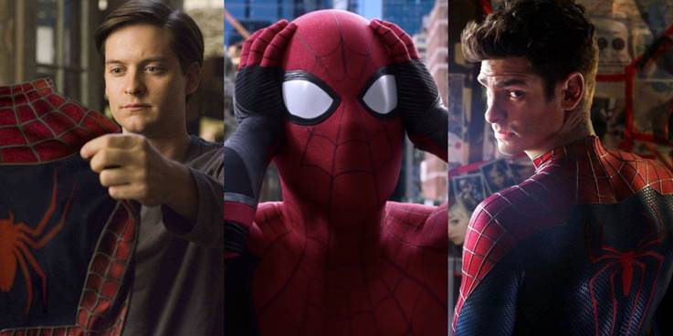 Tobey Maguire Andrew Garfield and Tom Holland as Spider Man.jpg?q=50&fit=crop&w=737&h=368&dpr=1