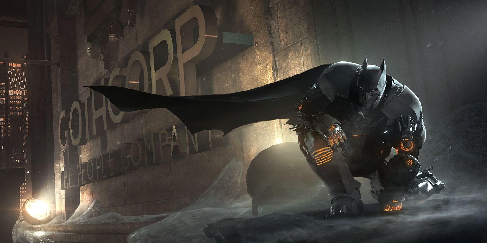 XE Batsuit Batman Perched On The GothCorp Building Batman Arkham Origins