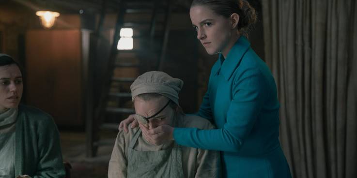 Handmaid’s Tale : How Esther Becomes Handmaid (& What’s Next) 8 Esther and Janine in Handmaids Tale Season 4 Episode 1.jpg?q=50&fit=crop&w=737&h=368&dpr=1