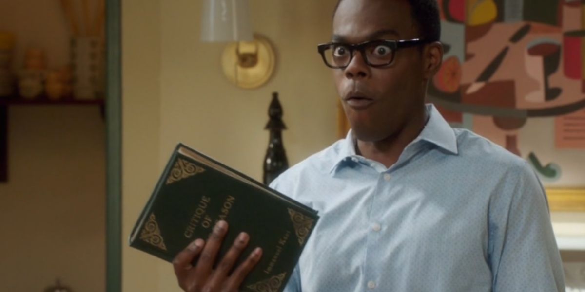 Chidi Holding Book The Good Place