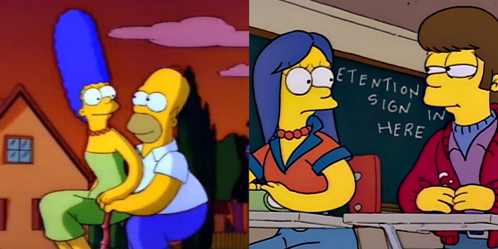 marg and homer simpson
