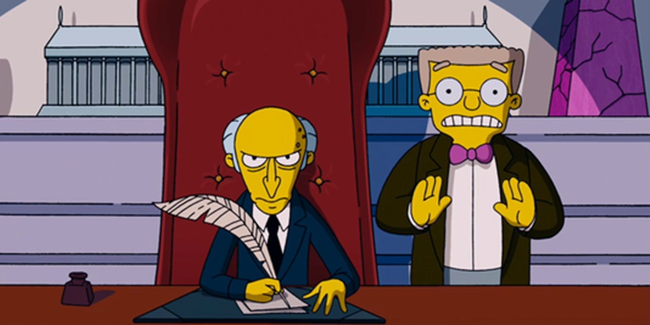 Mr Burns and Smithers in The Simpsons Movie