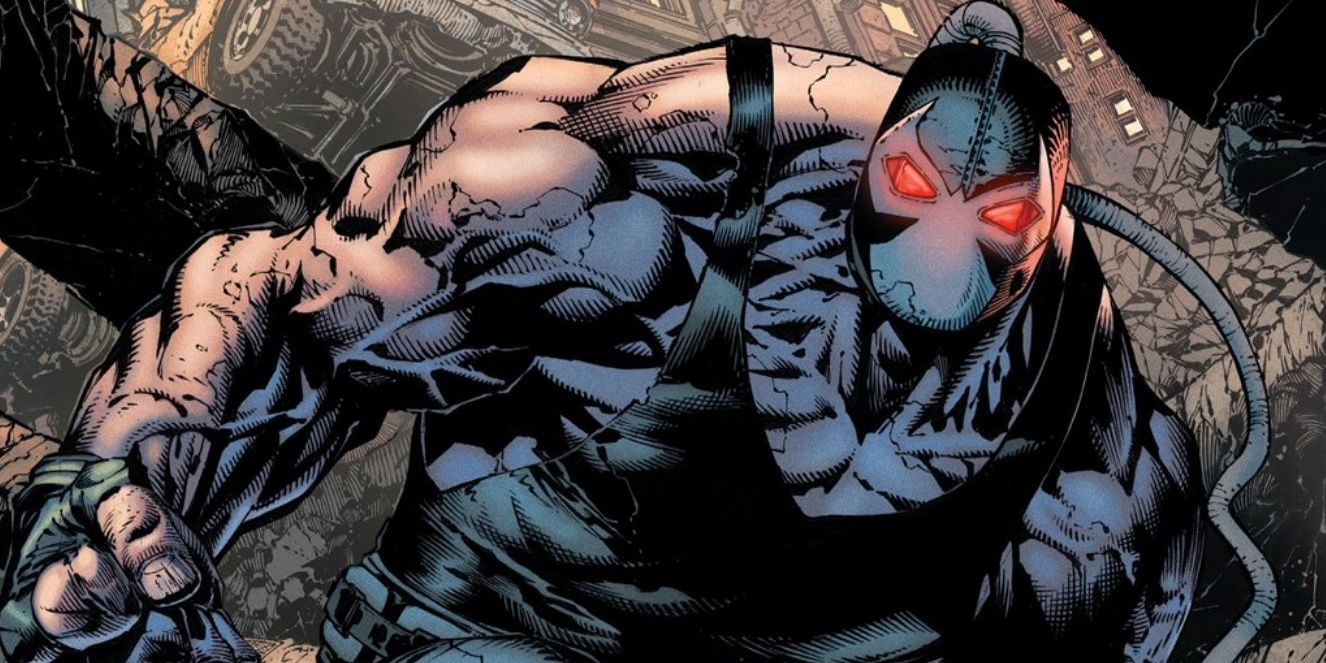 image of Batman villain Bane looking menacing and veiny with bulging muscles