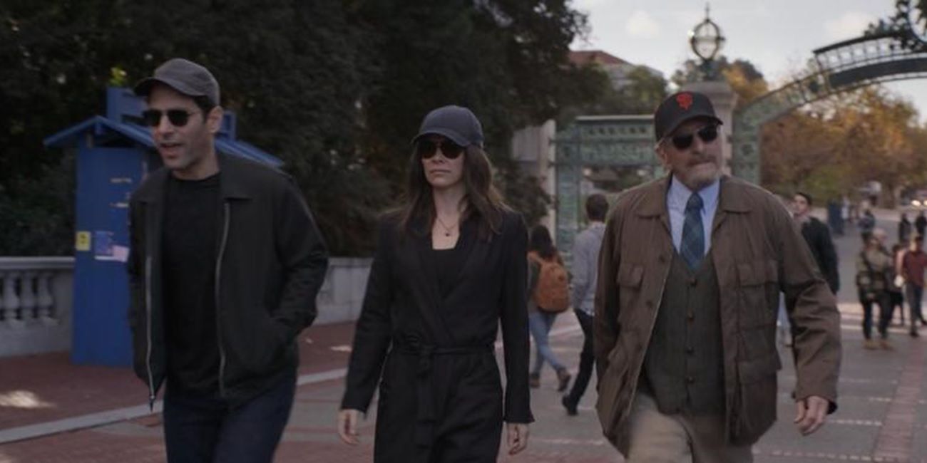 Scott Hope and Hank wearing disguises in Ant Man and the Wasp