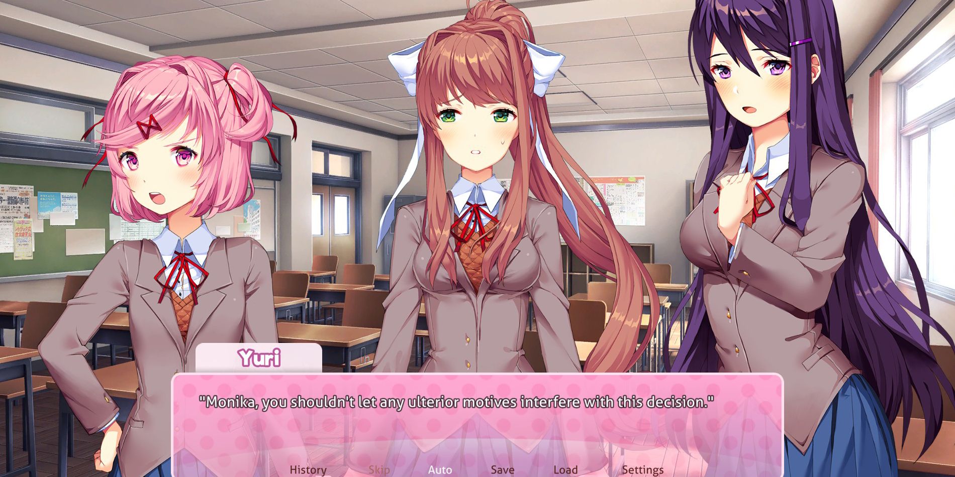 Yuri and Natsuki wont let allow players to choose Monika in Doki Doki Literature Club Plus