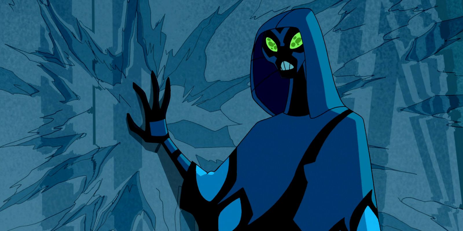 Big Chill freezing a wall in Ben 10 Alien Force