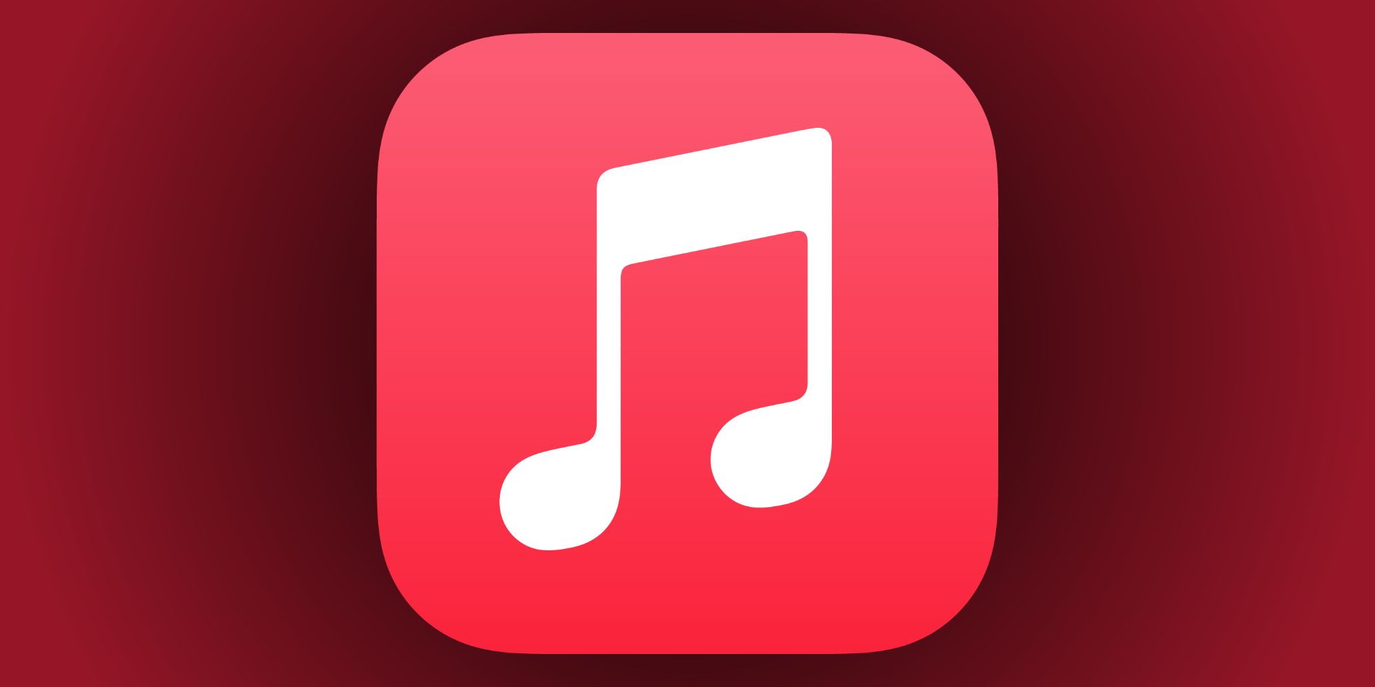 apple music logo red background dark