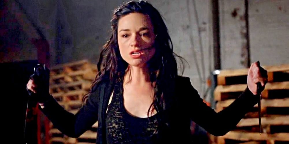 An image of Allison using the Chinese ring daggers in Teen Wolf