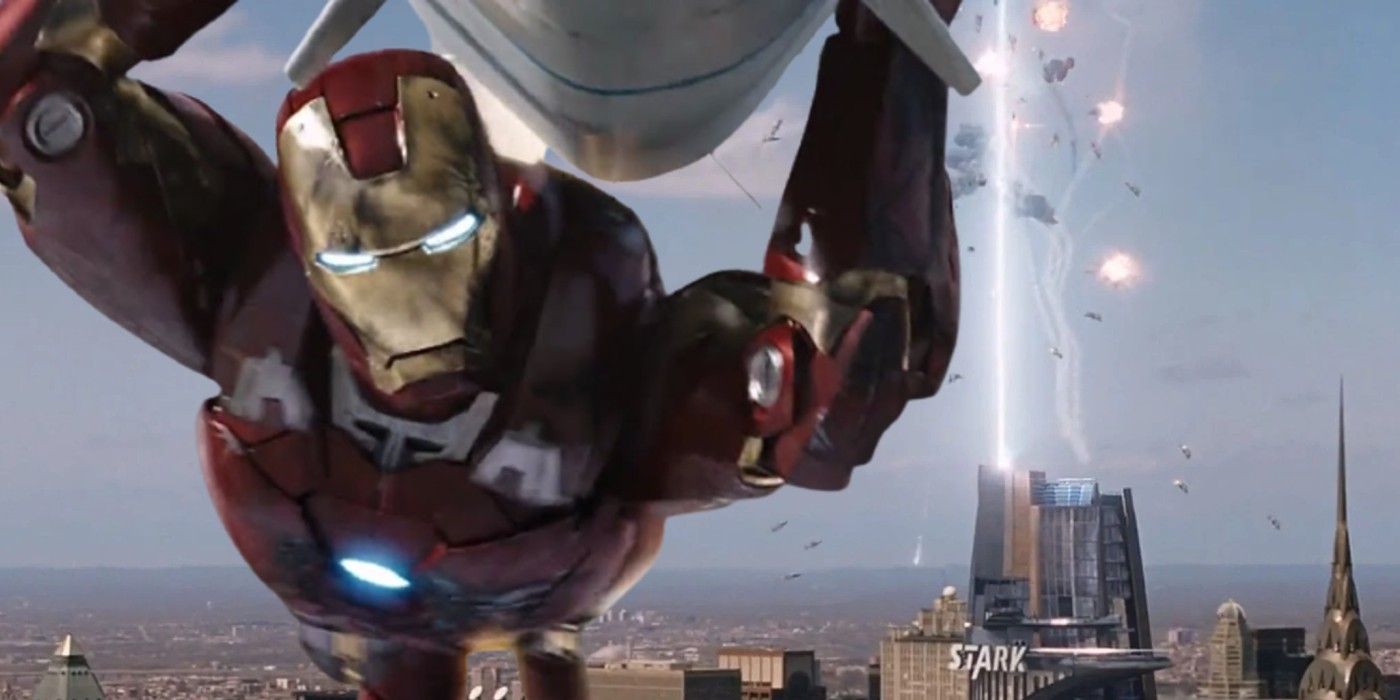 Iron Mans Latest Win Takes a Shot at Giant Sky Beam Movie Cliché