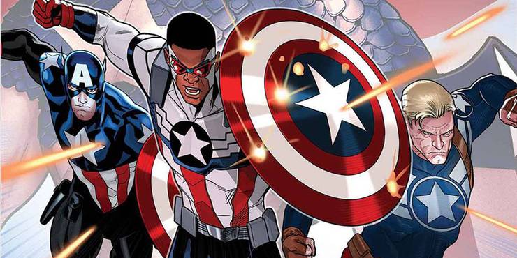 Sam Wilson Stories From The Comics That MCU Never Cared To Adapt 4 Sam Wilson Bucky Barnes and Steve Rogers all fighting as Captain America.jpg?q=50&fit=crop&w=740&h=370&dpr=1