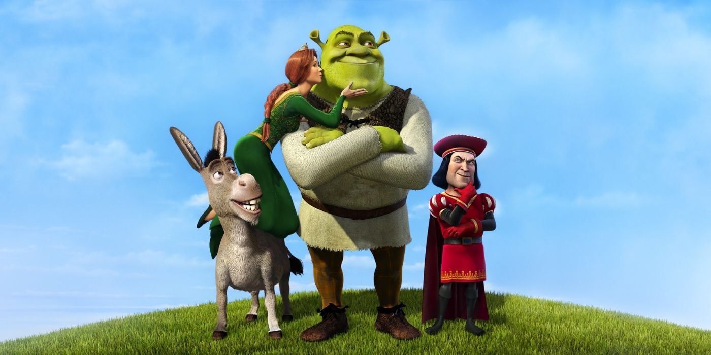 A promo for Shrek with Shrek Fiona Donkey and Lord Farquaad