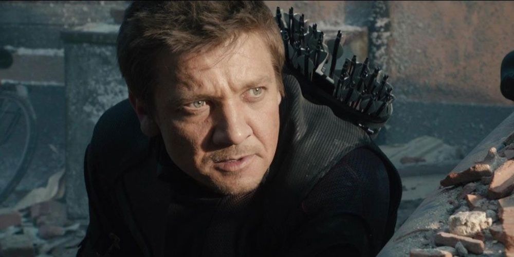 Hawkeye looks up from rubble in Avengers Age of Ultron Cropped 1
