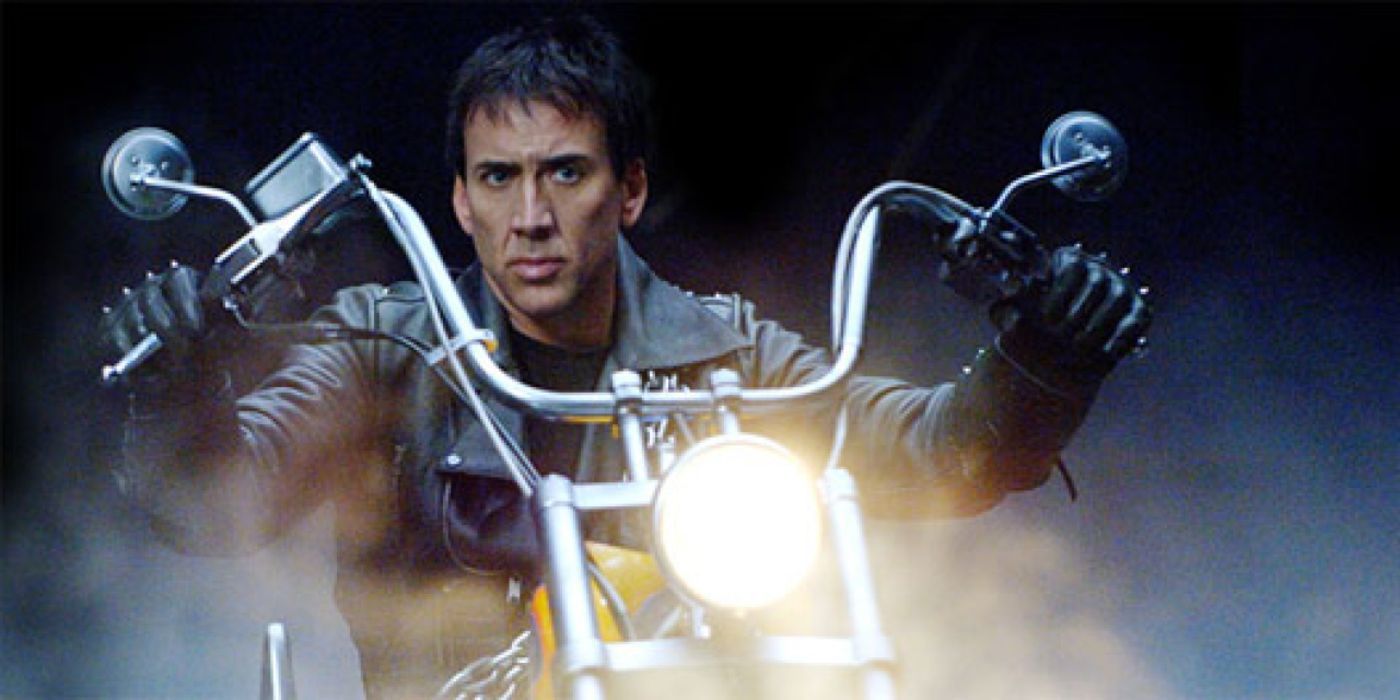Johnny Blaze on his motorcycle in Ghost Rider